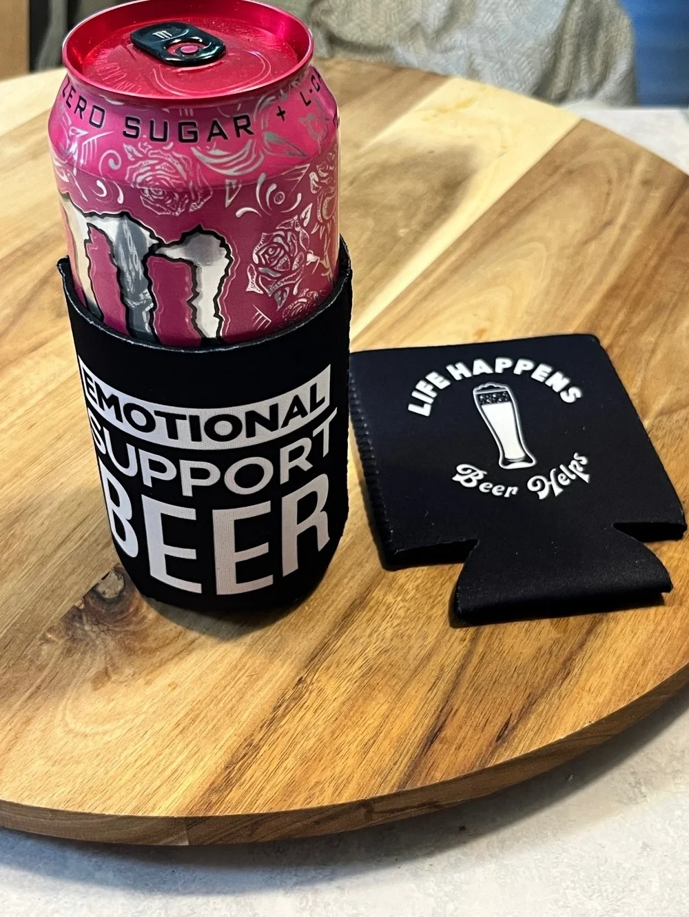 Funny Emotional Support Beer Can Coolers - Set of 2